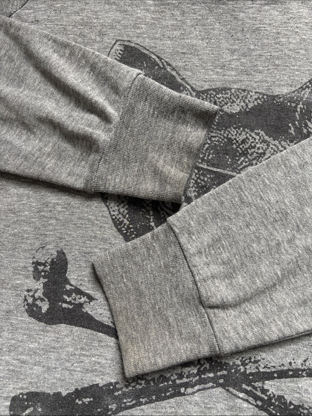 😸🏴☠️American Apparel Pirate Cat cross bones sweatshirt thinner material MED GUC - Picture 8 of 11